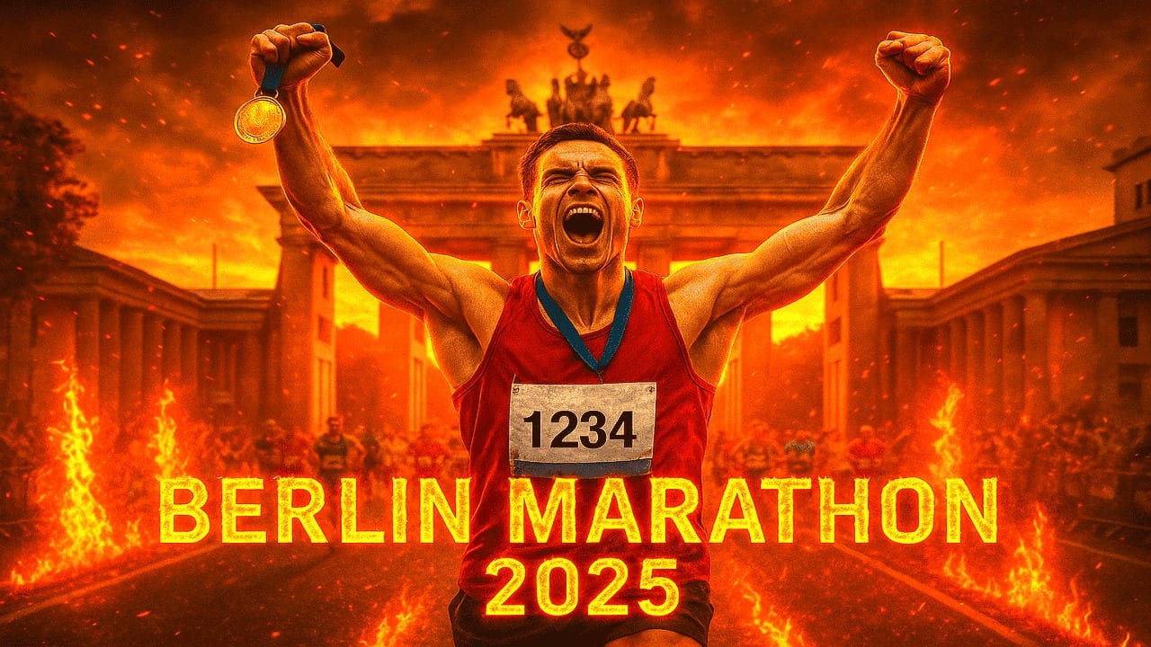 Runners participating in the BMW Berlin Marathon 2025 on the streets of Berlin, Germany.
